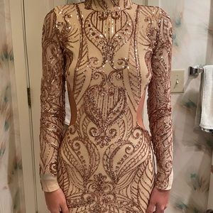 Banjul rhinestone cutout back mini dress